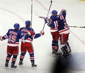 Rangers celebrate at home